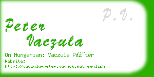 peter vaczula business card